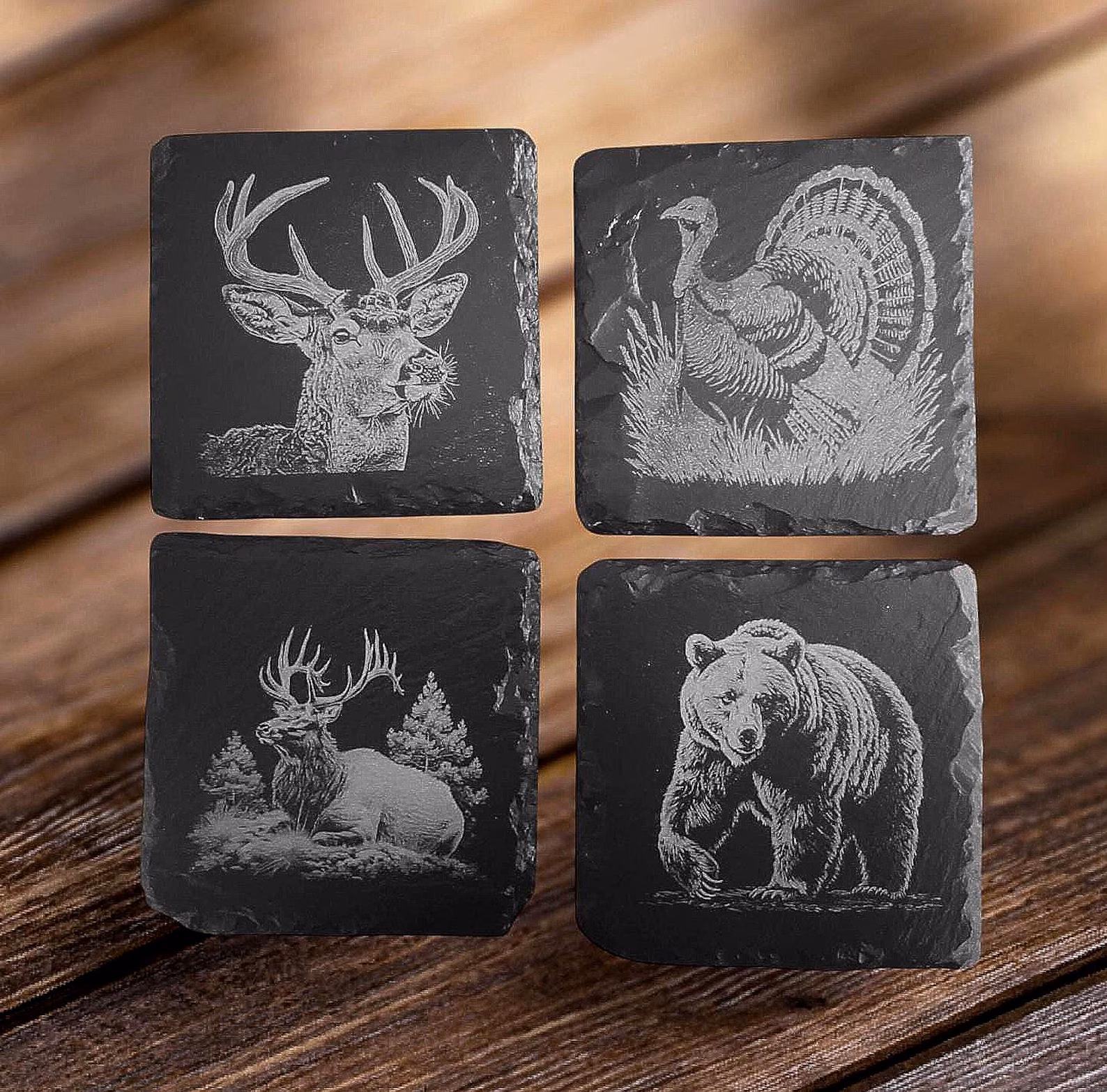 Engraved Stone Coaster Set